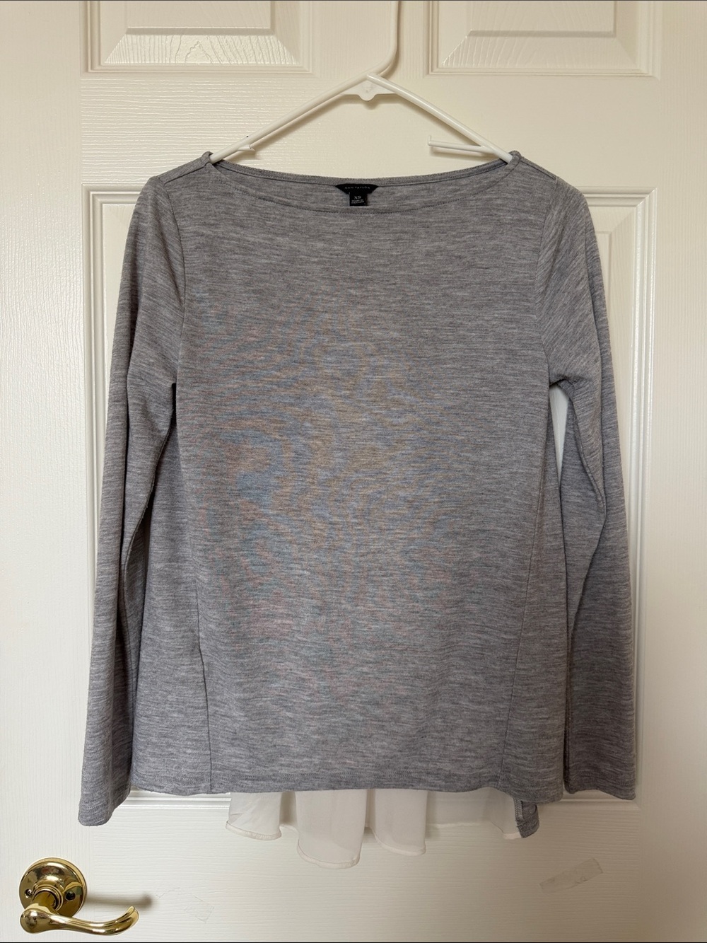 Ann Taylor Gray Long Sleeve Top with Chiffon Layer